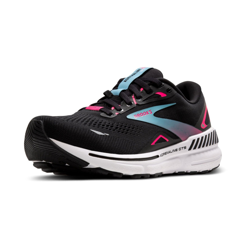 Brooks Women’s Adrenaline GTS 23 GTX Waterproof Supportive Running Shoe - Black/Knockout Pink/Aqua - 6.5 Medium