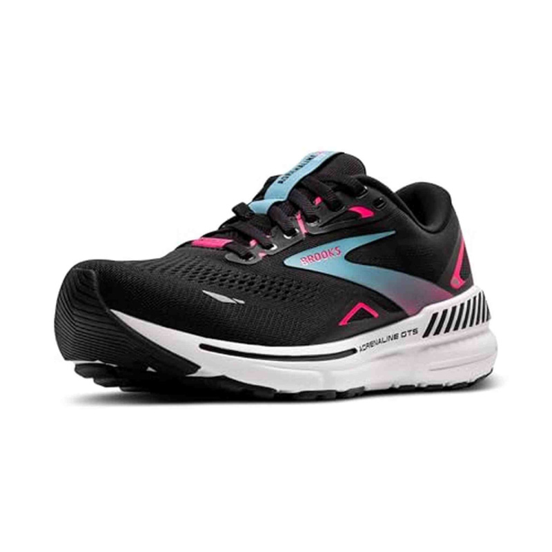 Brooks Women’s Adrenaline GTS 23 GTX Waterproof Supportive Running Shoe - Black/Knockout Pink/Aqua - 8 Medium