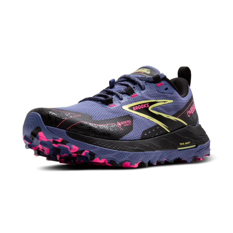 Brooks Women’s Cascadia 18 GTX Waterproof Mountain Trail Running Shoe - Grey Blue/Black/Pink - 8.5 Medium