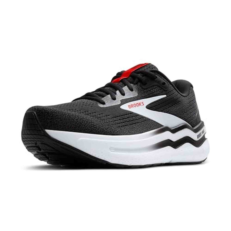 Brooks Men’s Ghost Max 2 Neutral Running & Walking Shoe - Black/White/Fiery Red - 12.5 Medium
