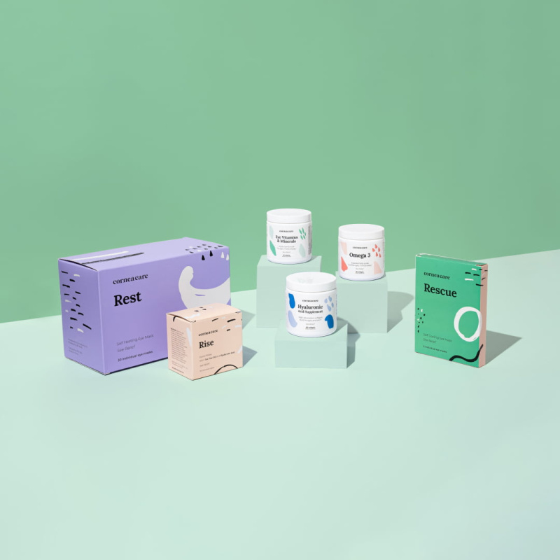 CorneaCare Full Press Eye Health Warm Compresses, Cold Compresses, Eyelid Wipes, Eye Vitamins & Minerals, Omega 3, and Hyaluronic Acid Supplement