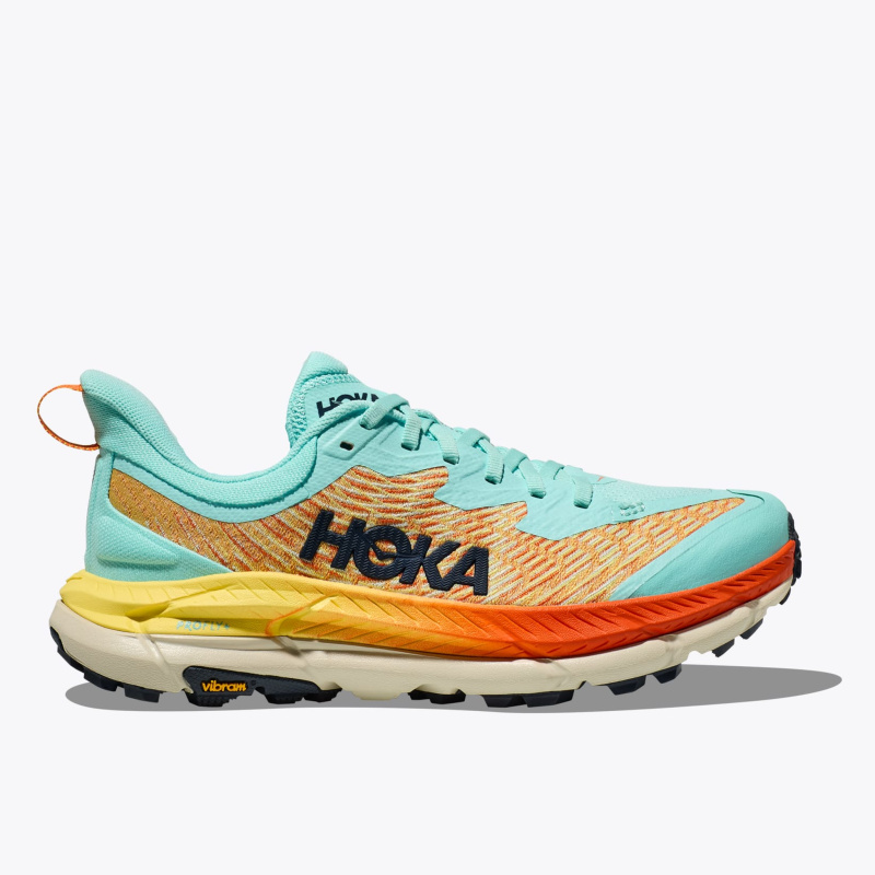 Hoka Mafate Speed 4 Trail Running Shoes Women Turquoise, Papaya Royal Teal, 6