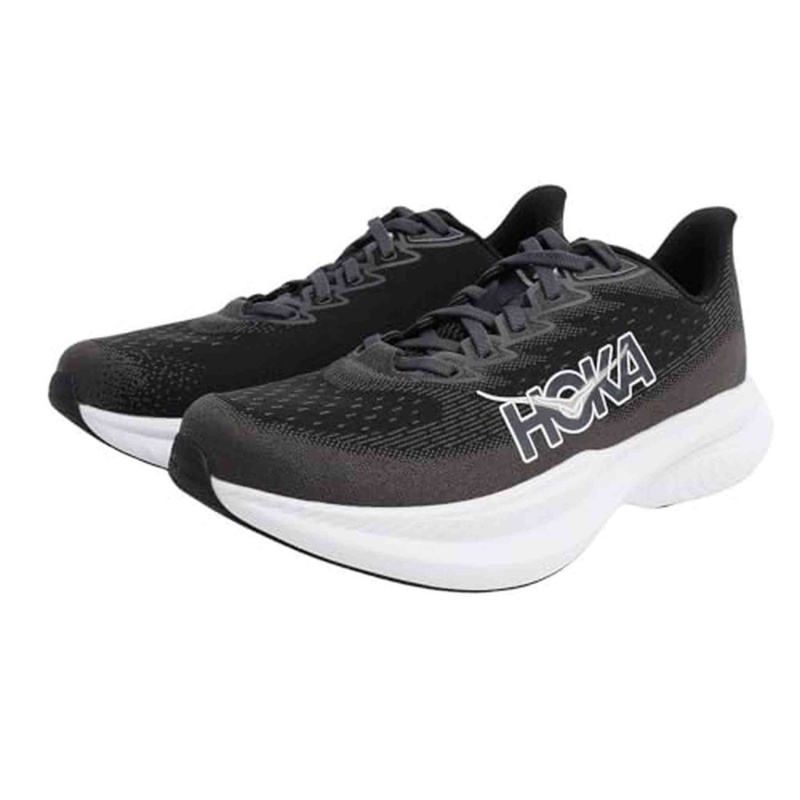 Hoka Men's Mach 6 Sneaker, Black/White, 10.5