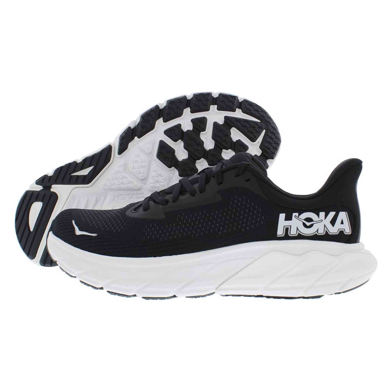 Hoka Men's Arahi 7 Sneaker, Black/White, 9