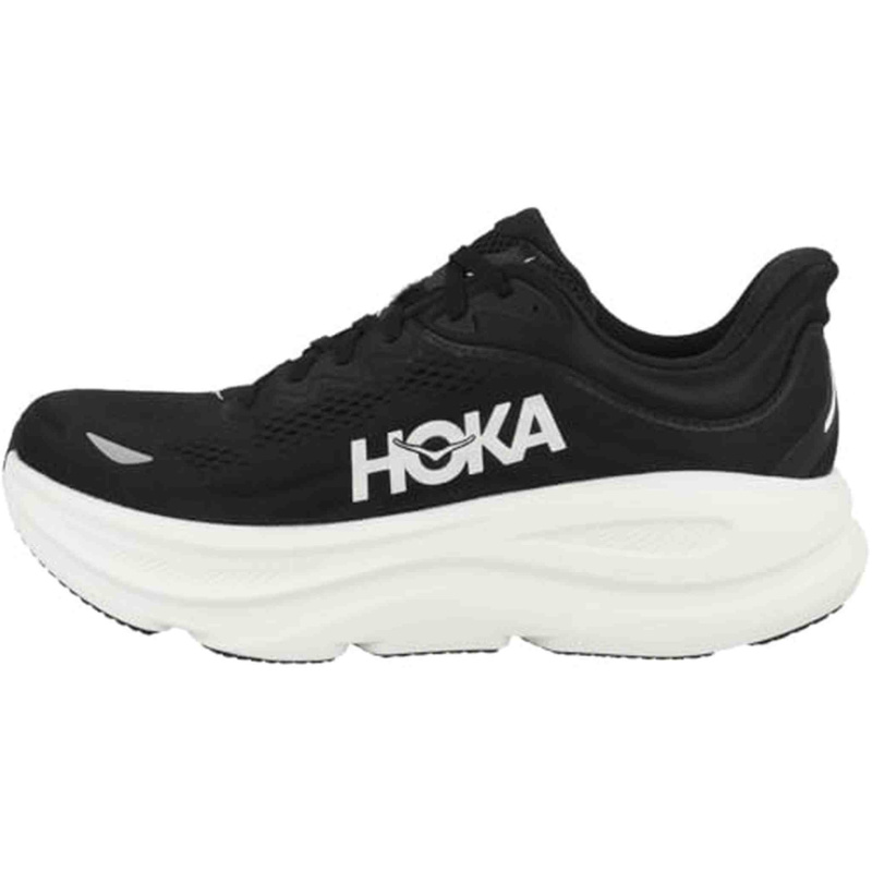 Hoka Men's Bondi 9 Sneaker, Black/White, 9
