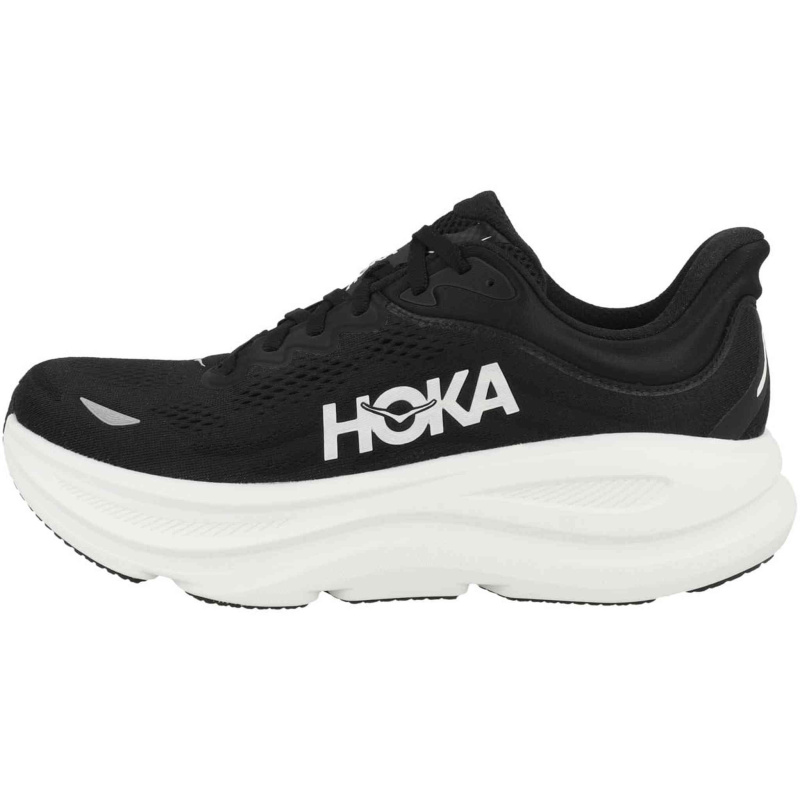 Hoka Men's Bondi 9 Sneaker, Black/White, 10