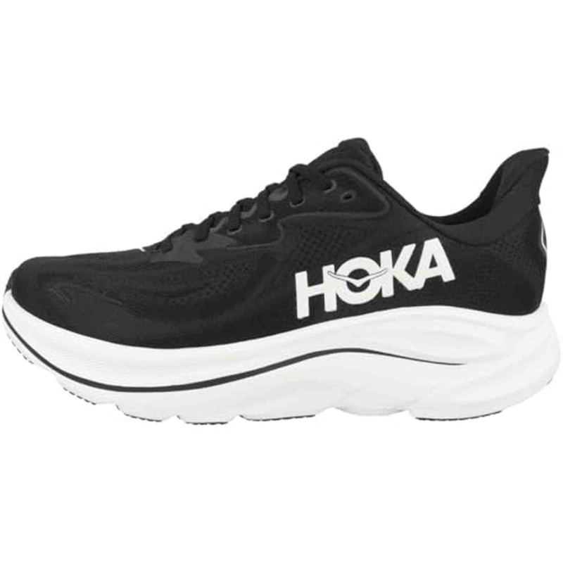 Hoka Men's Clifton 10 Sneaker, Black/White, 11.5