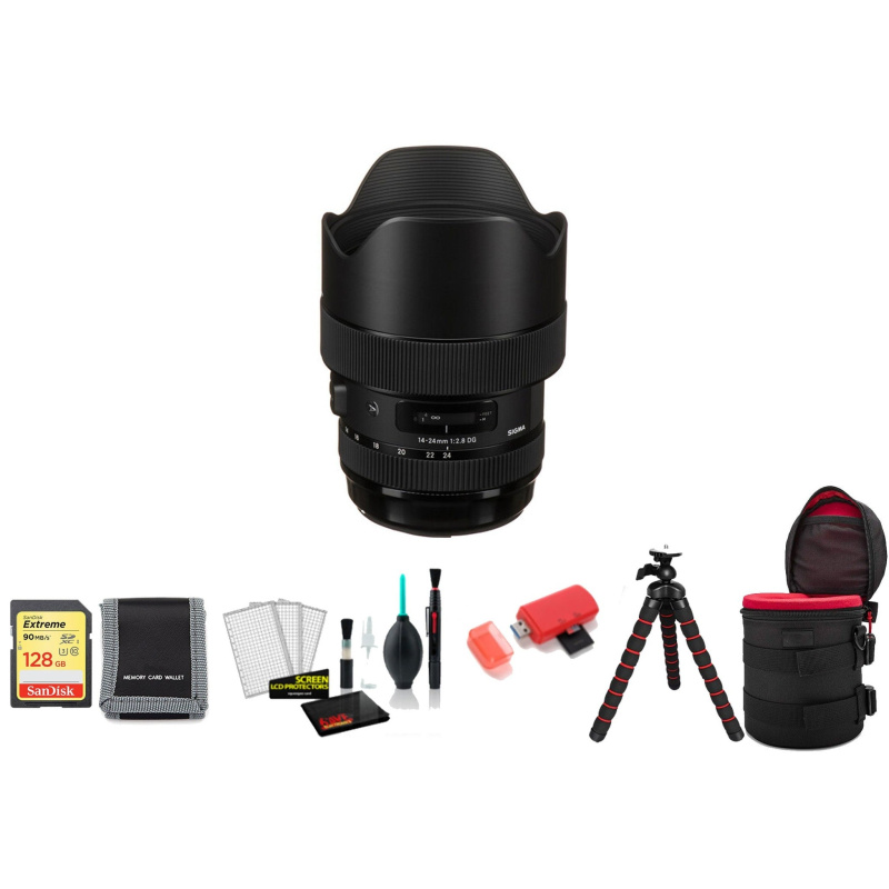 Sigma 14-24mm f/2.8 DG HSM Art Lens for Canon EF with Tripod and More (International Model)