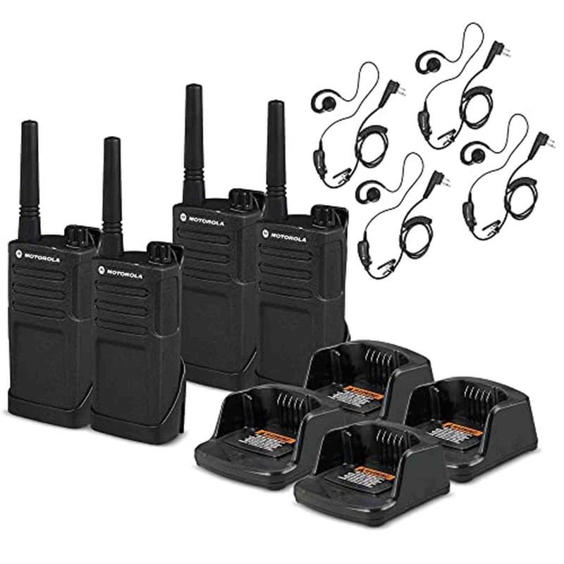 4 x Motorola RMM2050 On-Site 2-Way Radio (RMM2050) - 4 Pack With Mic Bundle