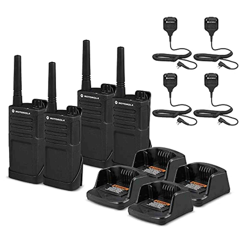 4 x Motorola RMM2050 On-Site 2-Way Radio (RMM2050) - 4 Pack With Mic Bundle