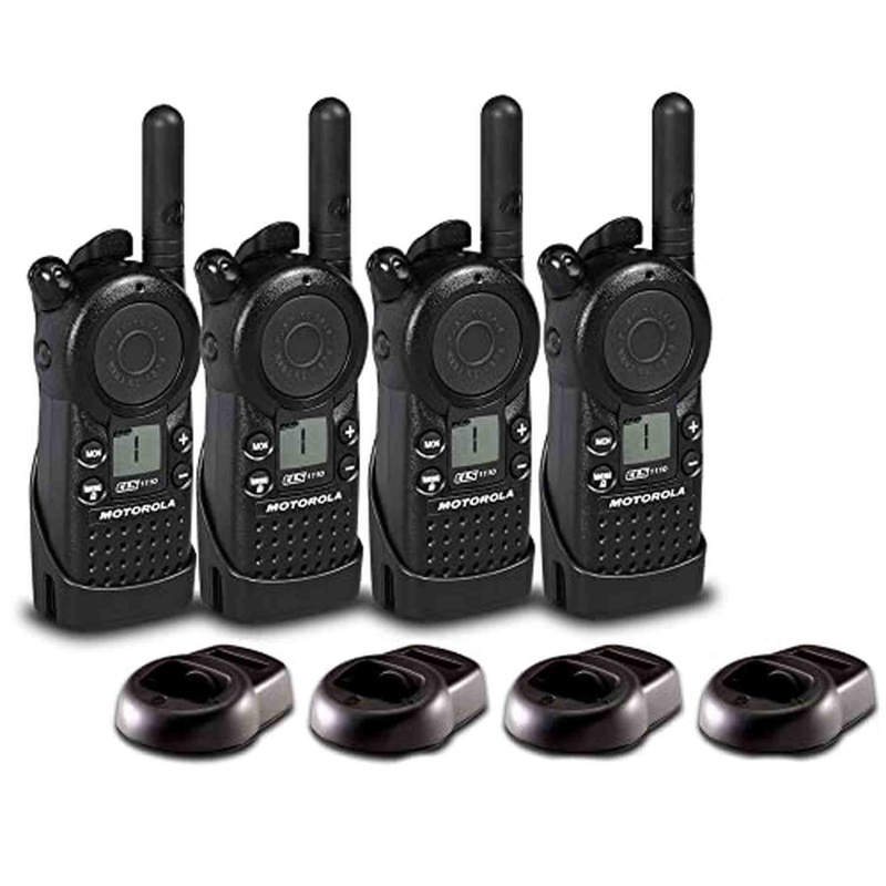 4 x Motorola CLS1110 UHF 1W 1-Channel 2-Way Radio (CLS1110) - 4 Pack Bundle