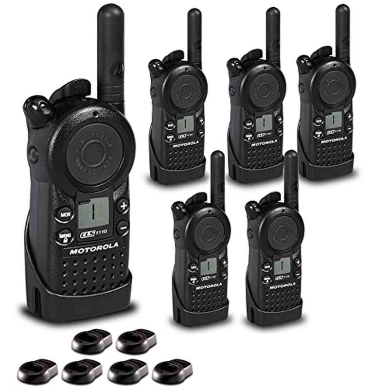 6 x Motorola CLS1110 UHF 1W 1-Channel 2-Way Radio (CLS1110)  - 6 Pack Bundle