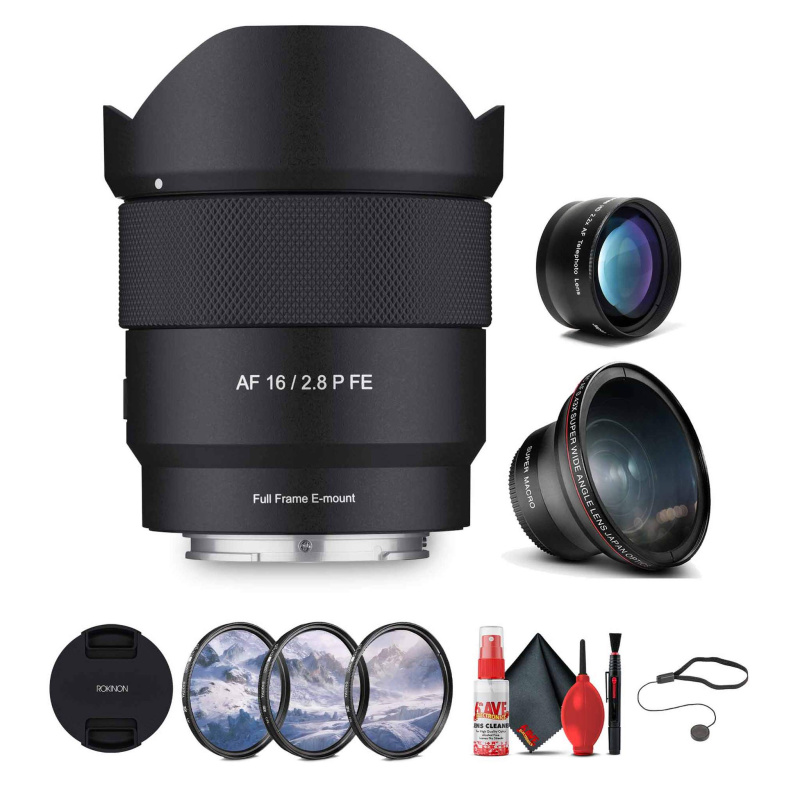 Rokinon AF 16mm f/2.8 P FE Lens (Sony E) Bundle