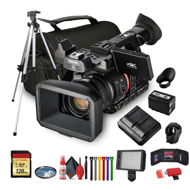 Panasonic AG-CX350 4K Camcorder (AG-CX350) W/Padded Case, 128 GB Memory Card + More