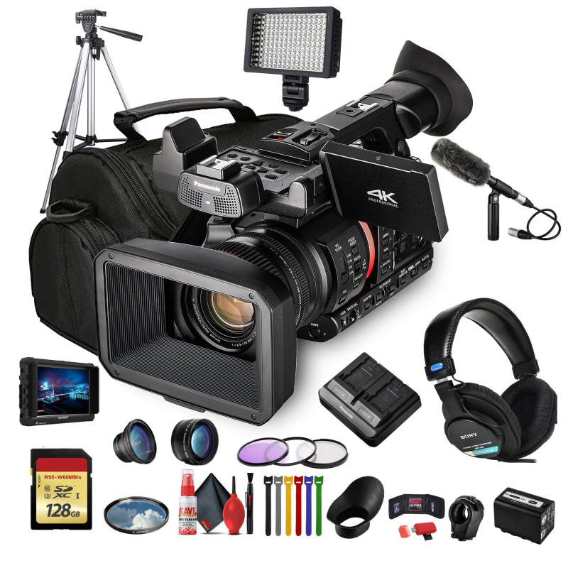 Panasonic AG-CX350 4K Camcorder (AG-CX350) W/Padded Case, 128 GB Memory Card + More