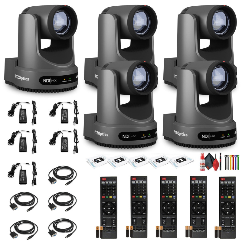 5 x PTZOptics Move 4K PTZ Camera with 20x Zoom (Gray) (PT20X-4K-GY-G3)