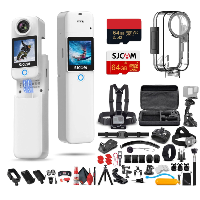 SJCAM C300 4K Dual Touchscreen Action Camera Bundle