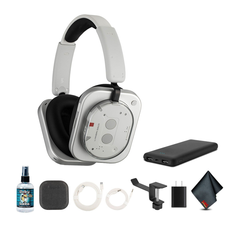 Nothing Headphone (1) (White) Hybrid Active Noise Cancelling Headphones Bundle