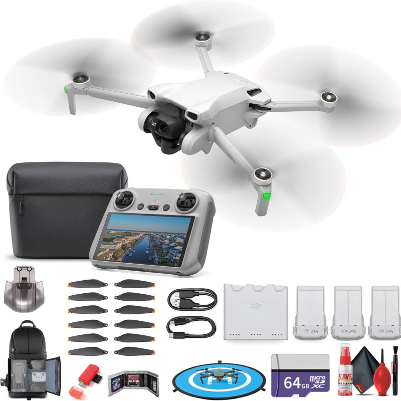 DJI Mini 3 with DJI RC Remote (Fly More Combo) (CP.MA.00000613.01) + 64GB Card + More
