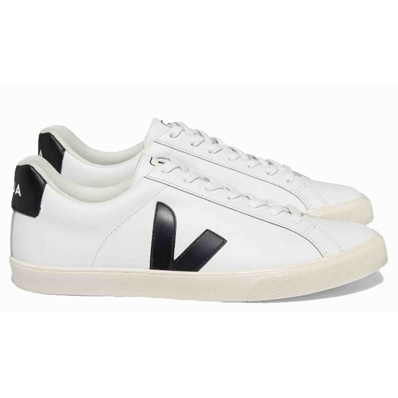 Veja Women's Esplar Logo Sneakers, Extra White/Black, 9 Medium US