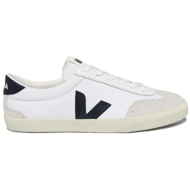 VEJA Women's Volley Sneaker, White/Black, 7