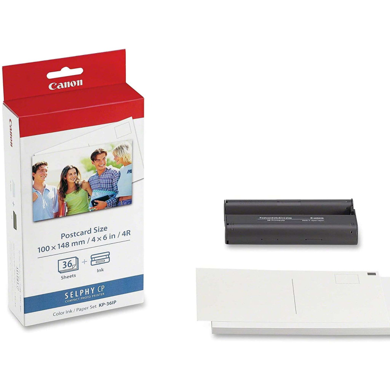 Canon Selphy CP 400 - 7737A001 / KP-36IP - Color Ink Cartridge + (36) 4x6 Sheets (International Model)