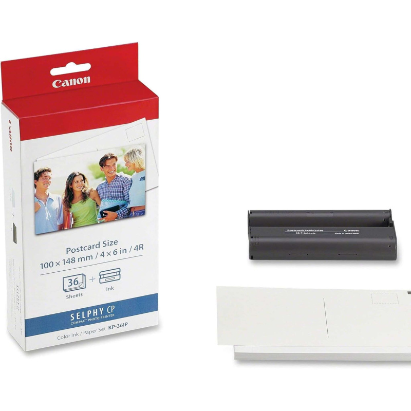 Canon Selphy CP 720 - 7737A001 / KP-36IP - Color Ink Cartridge + (36) 4x6 Sheets (International Model)