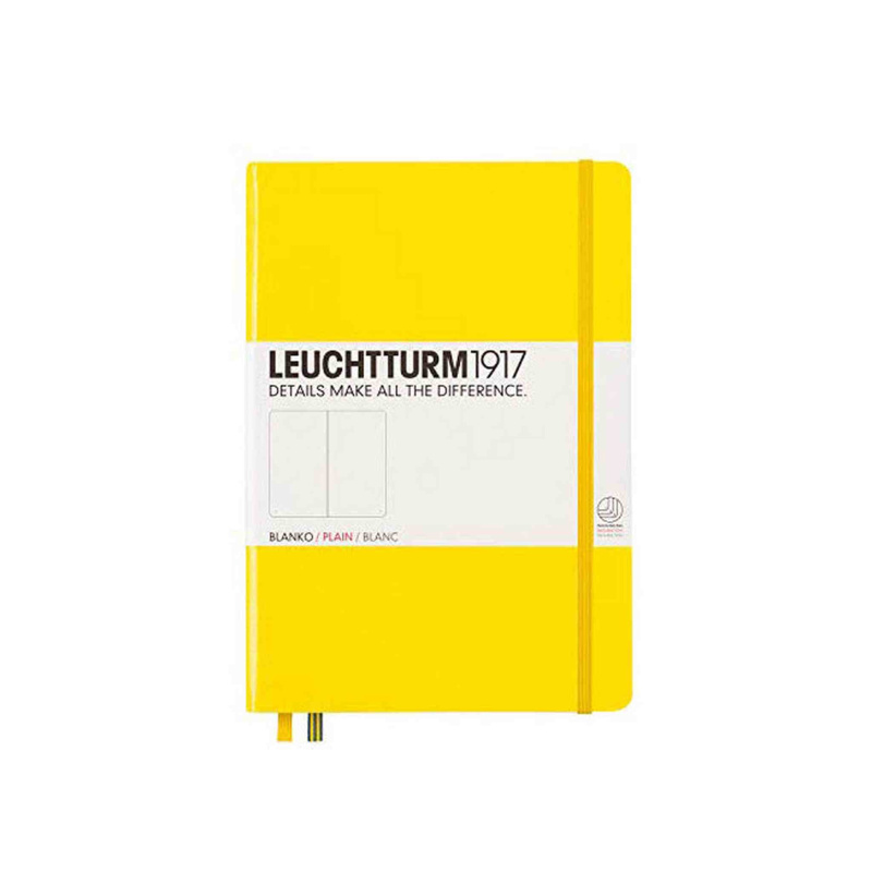 LEUCHTTURM1917 - Medium A5 Plain Hardcover Notebook (Lemon) - 251 Numbered Pages
