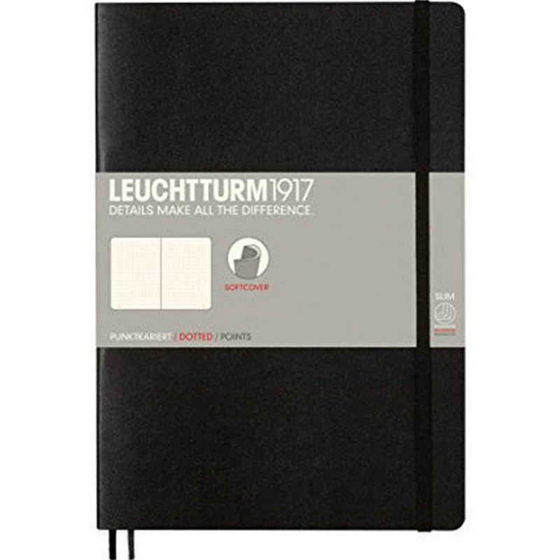 LEUCHTTURM1917 - Composition B5 Dotted Softcover Notebook (Black) - 123 Numbered Pages