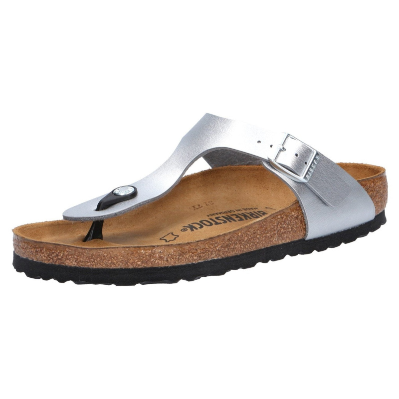 Birkenstock Women's Flip Flop Sandals, Silver, 7.5 us