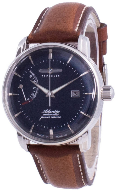 Refurbished Zeppelin Atlantik Blue Dial Leather Strap Automatic 8462-3 84623 Men's Watch