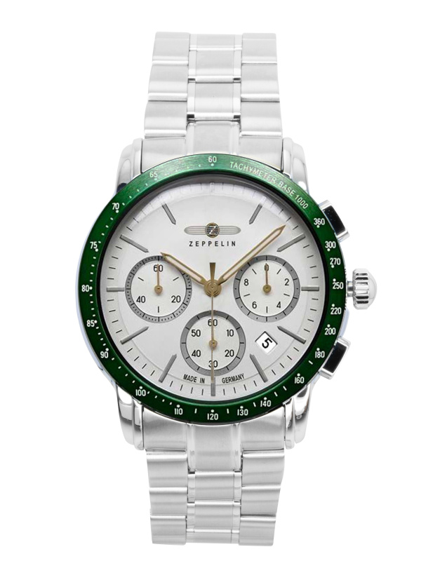 Zeppelin New York Chronograph Stainless Steel White Dial Quartz 8878MB4 Men's Watch