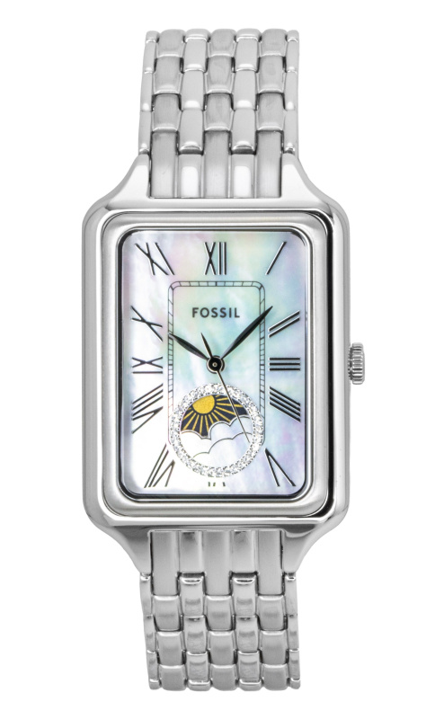 Fossil Raquel Stainless Steel Sun Moon Multifunction Mother Of Pearl Dial Quartz ES5400 Women's Watch