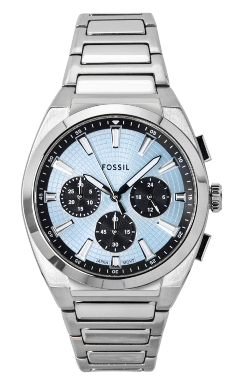 Fossil Everett Chronograph Stainless Steel Blue Dial Quartz FS6105 Men's Watch