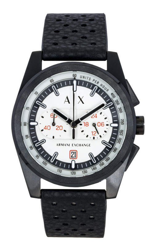 Armani Exchange Chronograph Rubber Strap Grey Dial Quartz AX2865 Men's Watch