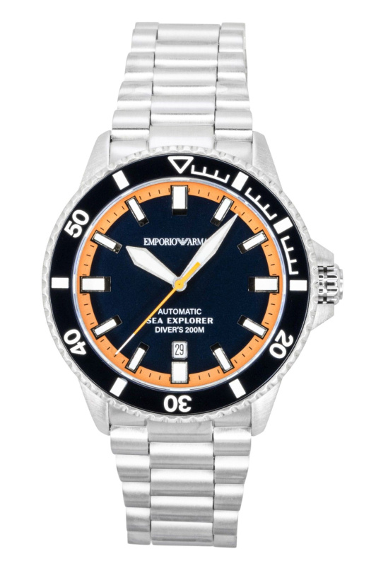 Emporio Armani Sea Explorer Stainless Steel Blue Dial Diver's Automatic AR60090 200M Men's Watch