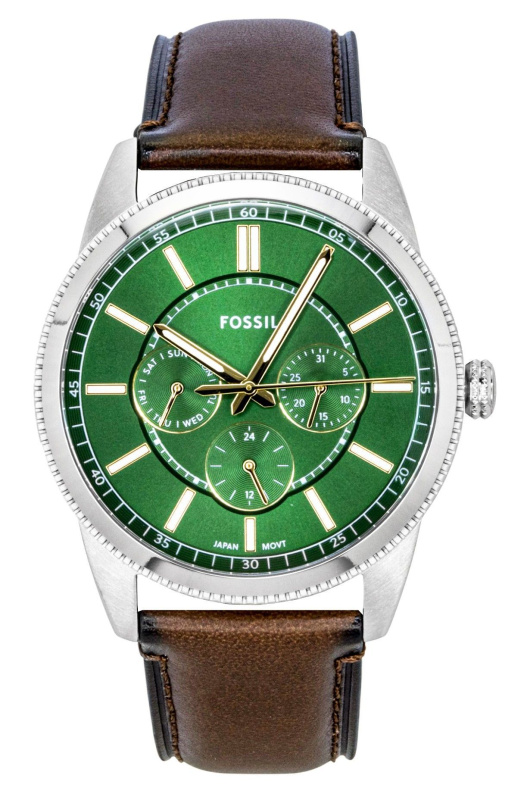 Fossil Pearson Multifunction Leather Strap Green Dial Quartz FS6137 Men's Watch