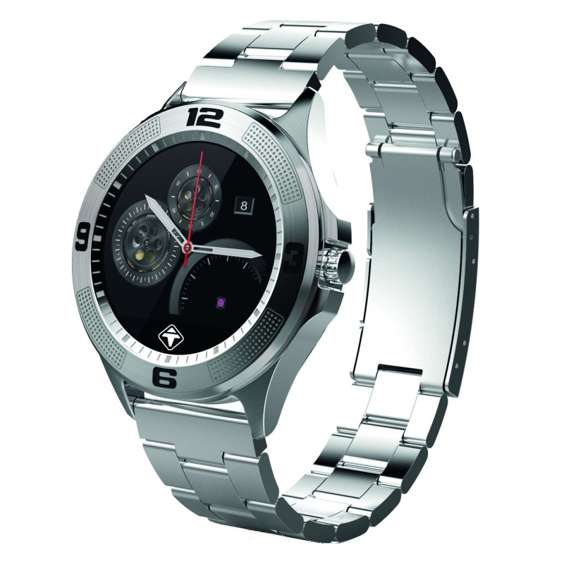 Tiger Smartwatch Stainless Steel Silver with Touch Screen for Android/iOS, with Microphone and Speaker