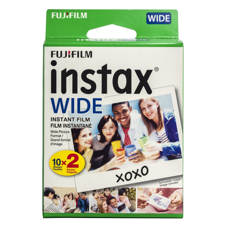 Fujifilm instax Wide Instant Film, 20 Exposures, White, New Packaging
