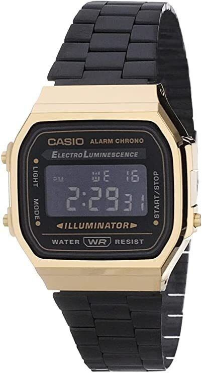 Casio Vintage Alarm Digital A168WEGB-1B Unisex Watch