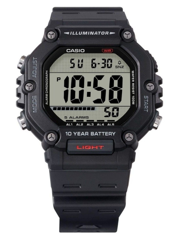 Casio Digital Resin Strap Quartz AE-1600H-1AV 100M Men's Watch