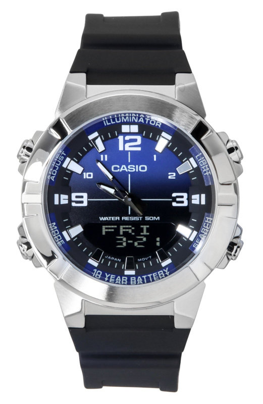 Casio Analog Digital Combination Resin Strap Blue Dial Quartz AMW-870A-2AV Men's Watch