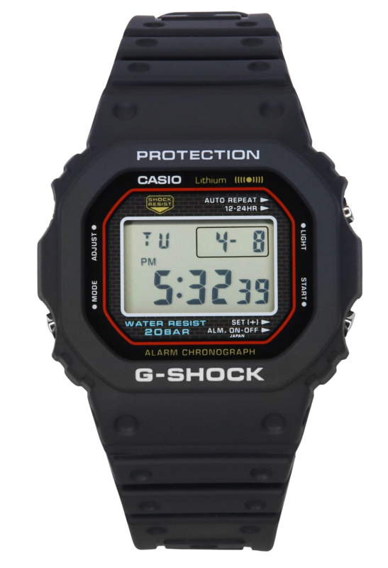 Casio G-Shock Digital Re-Creating The Original Design Of The First G-Shock Quartz DW-5000R-1A 200M Men's Watch