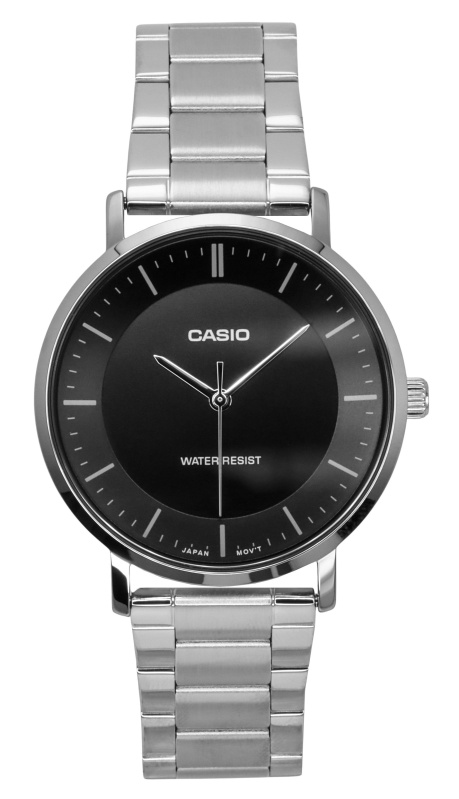 Casio Standard Analog Stainless Steel Black Dial Quartz MTP-VT04D-1E Men's Watch