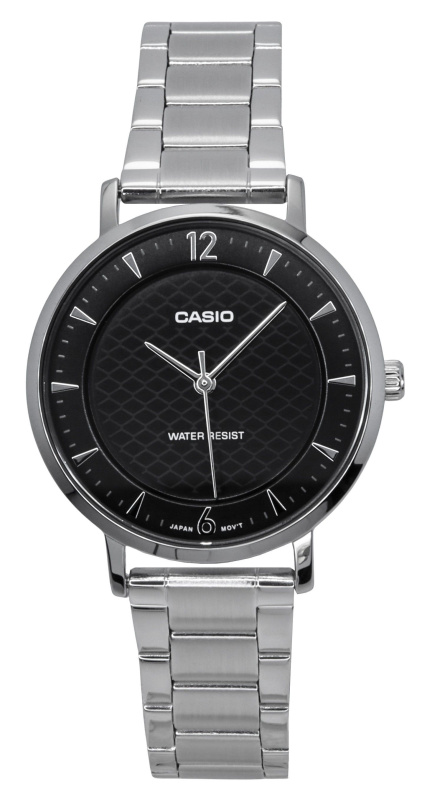 Casio Standard Analog Stainless Steel Black Dial Quartz LTP-VT04D-1A Women's Watch