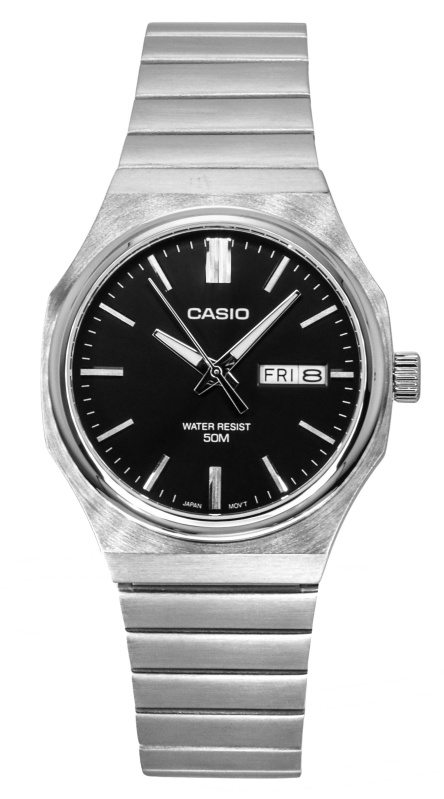 Casio Standard Analog Stainless Steel Black Dial Quartz MTP-E735D-1AV Men's Watch
