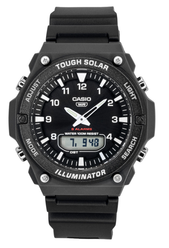 Casio G-Shock Analog Digital Resin Strap Black Dial Solar AQ-S820W-1AV 100M Men's Watch