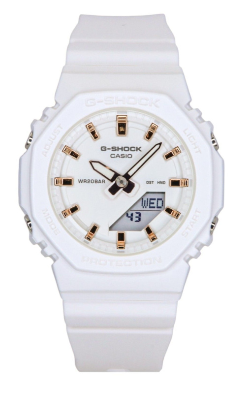 Casio G-Shock Analog Digital Bio-Based Resin Strap White Dial Quartz GMA-P2100M-7A 200M Women's Watch