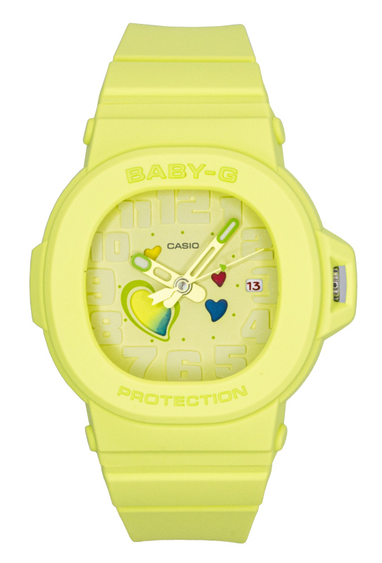 Casio Baby-G Analog Playful Hearts Series Green Dial Quartz BGA-10-3A 100M Women's Watch