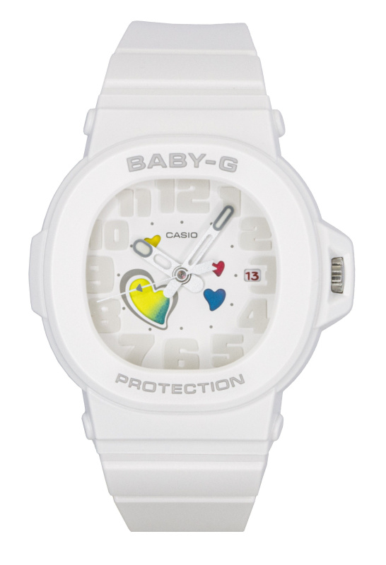Casio Baby-G Analog Playful Hearts Series White Dial Quartz BGA-10-7A 100M Women's Watch